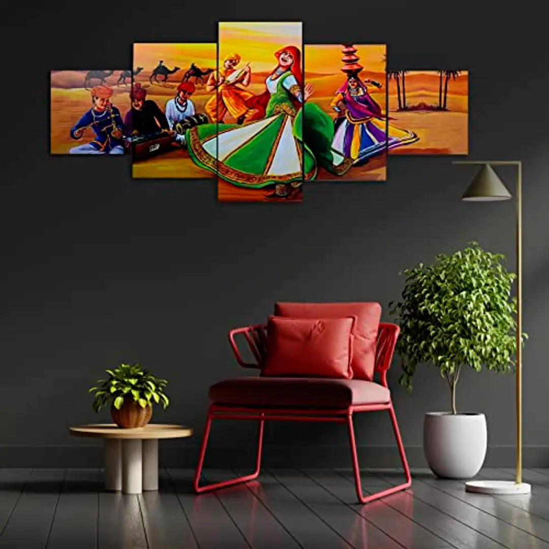Yalambar Wall Decoration - painting for Living Room - Set Of 5, 3D Scenery for Bedroom Big Size -Home Decoration, Hotel,Office ( 75 CM X 43 CM,Multicolor)GA-TL1