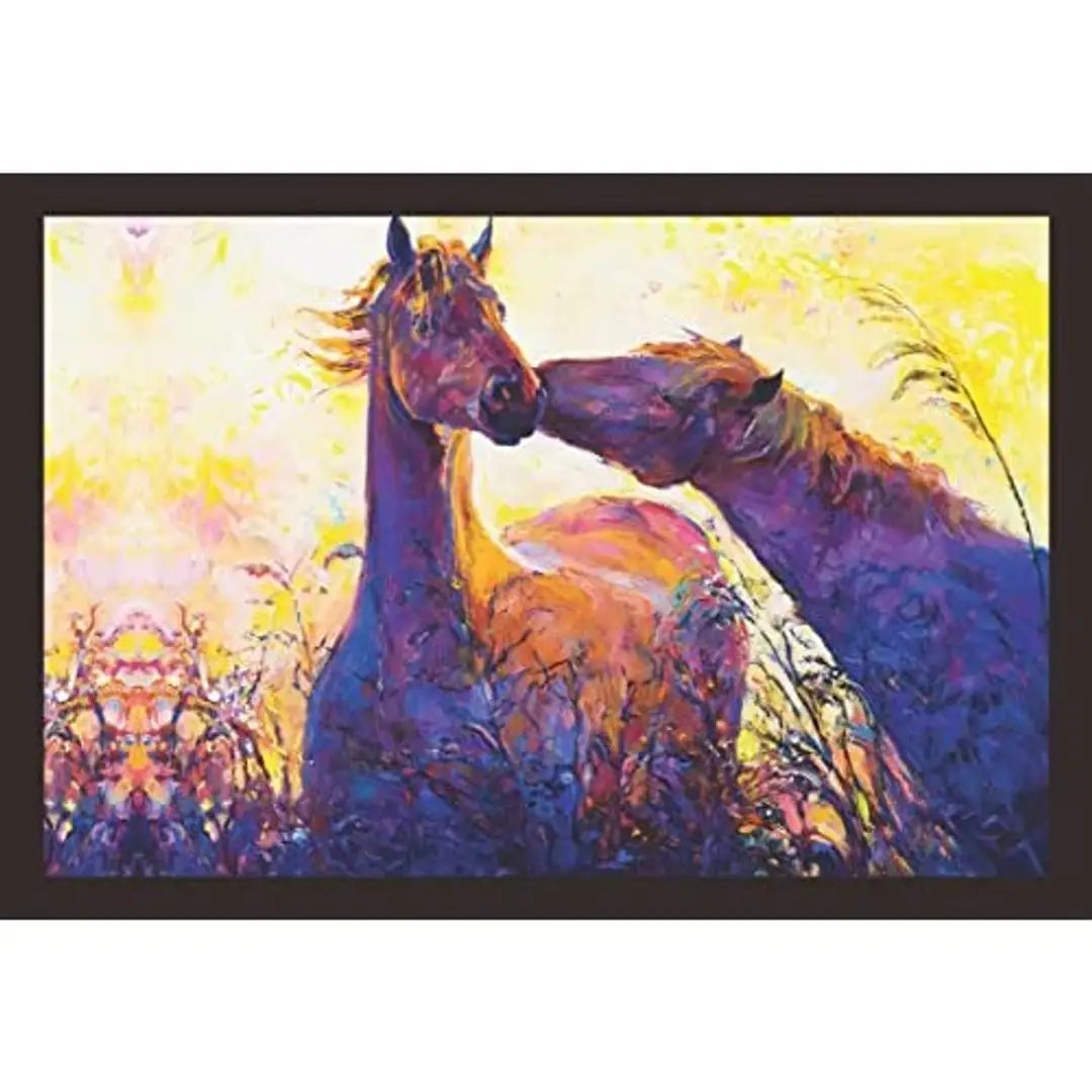 Mad Masters Horses Modern Art 1 Piece Wooden Framed Wall Art Painting