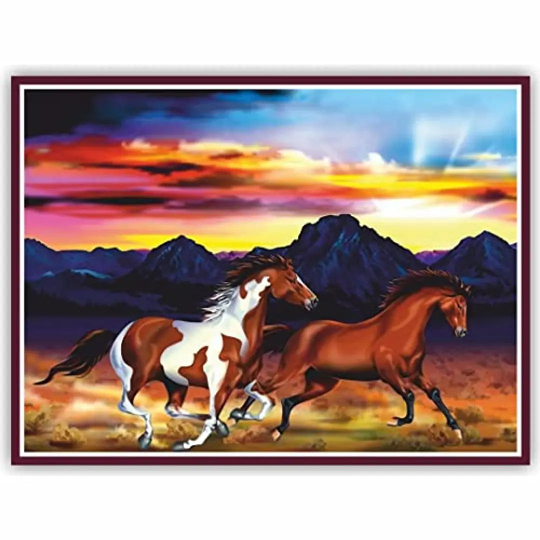 Pair of Horse Wall Sticker Vinyl Poster Waterproof for Decorative Poster Size(18inch X 24inch)_C32