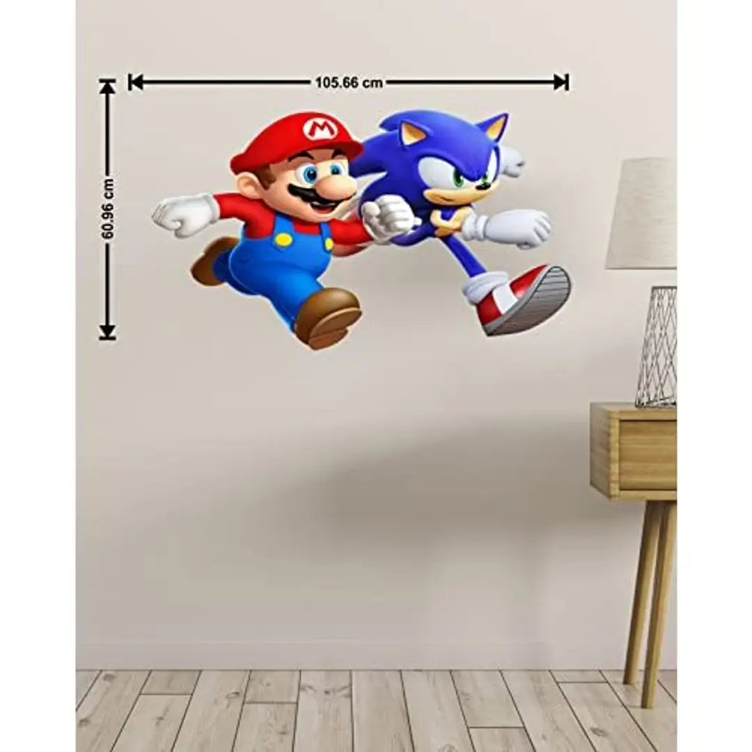 Mario & Sonic Forever Cartoons Wall Sticker Wall Sticker for Bedroom Wall Art Wall Poster PVC Vinyl