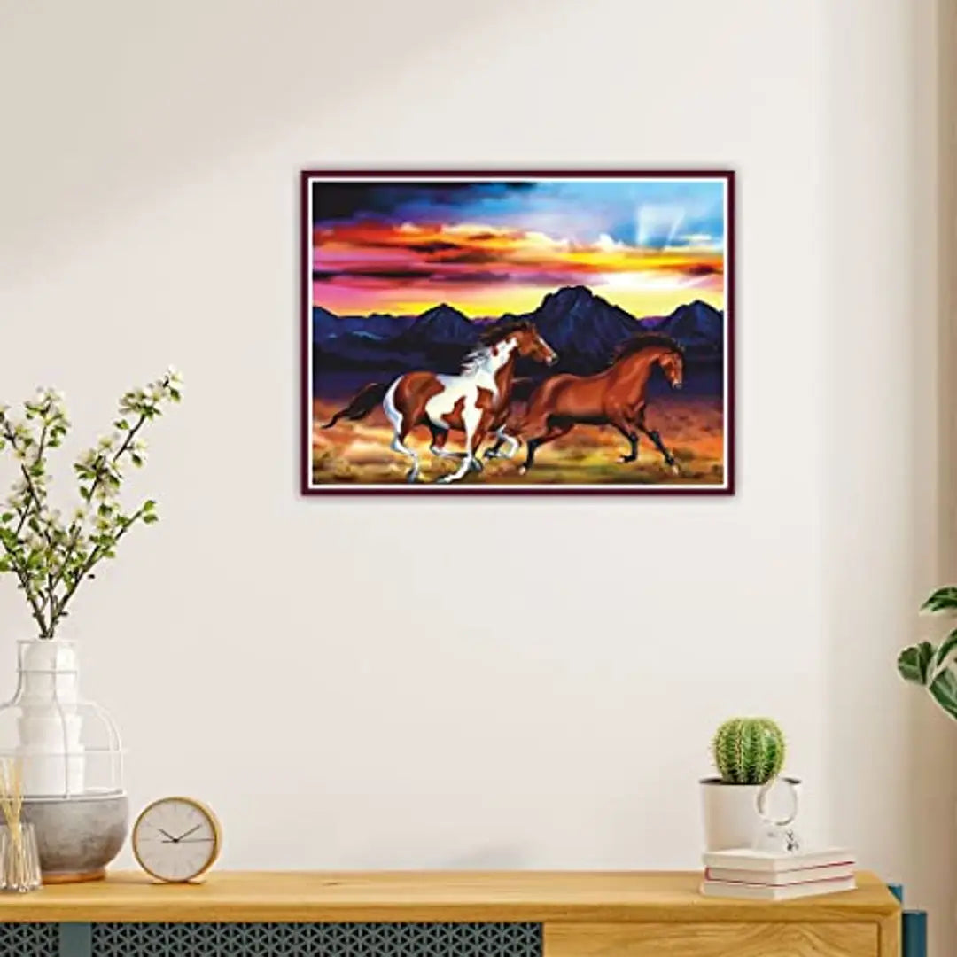 Pair of Horse Wall Sticker Vinyl Poster Waterproof for Decorative Poster Size(18inch X 24inch)_C32