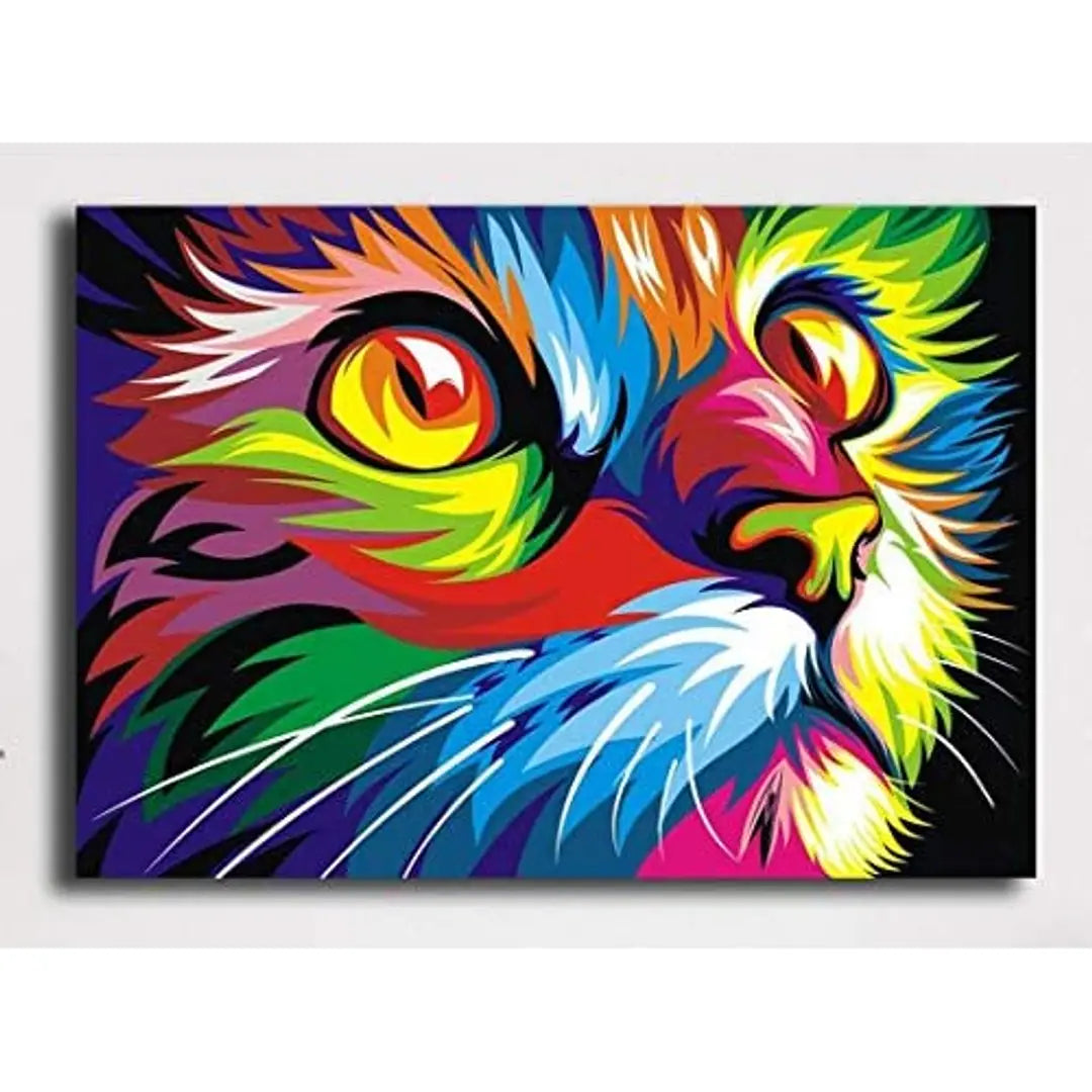 PIXELARTZ Canvas Painting -Cat - Abstract Modern Wall Art