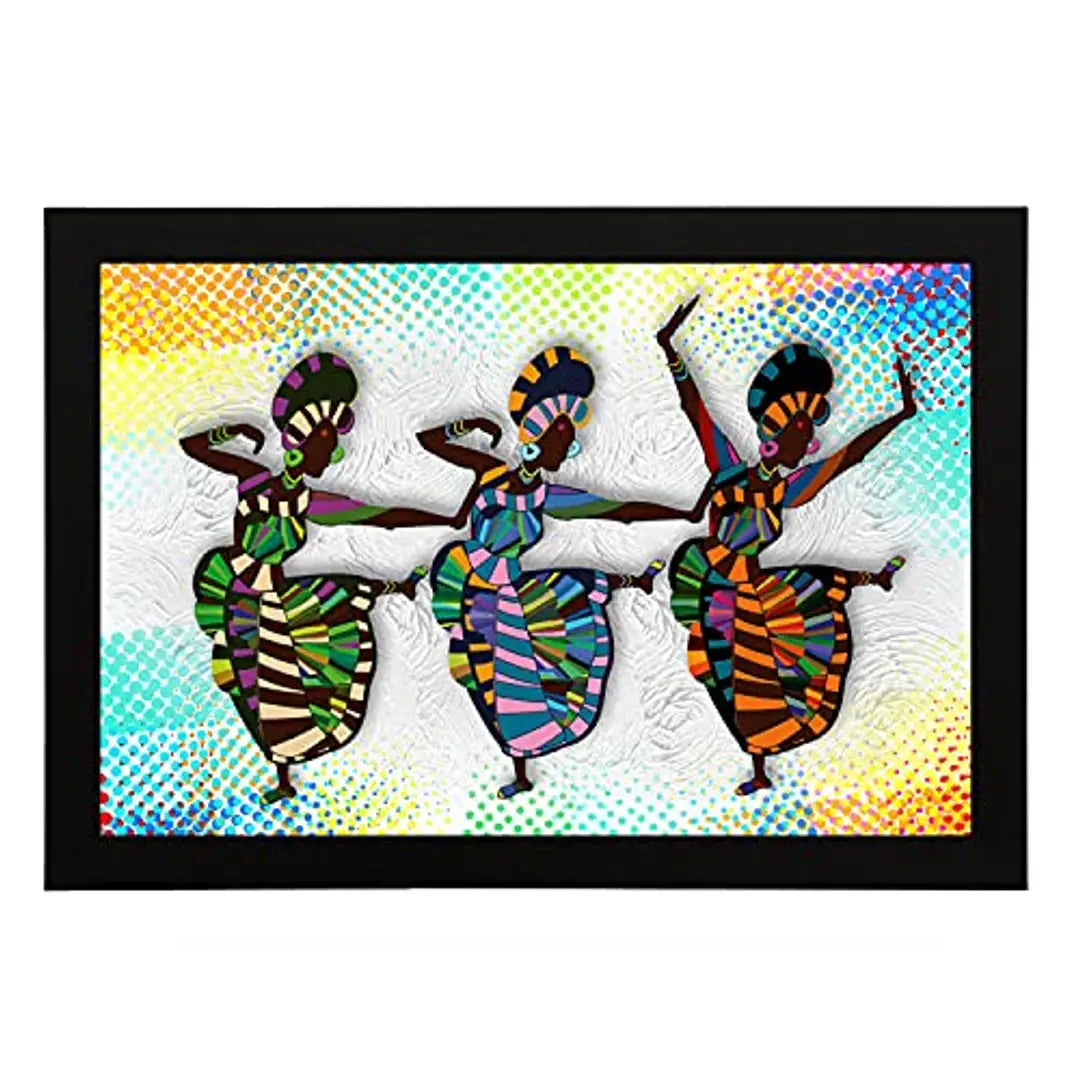 Masstone Classical Dancing Ladies Modern Art UV Digital Re-Print Wall Art, 20x14 Inch