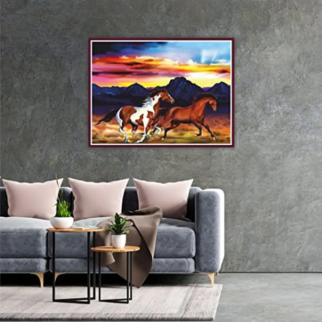 Pair of Horse Wall Sticker Vinyl Poster Waterproof for Decorative Poster Size(18inch X 24inch)_C32